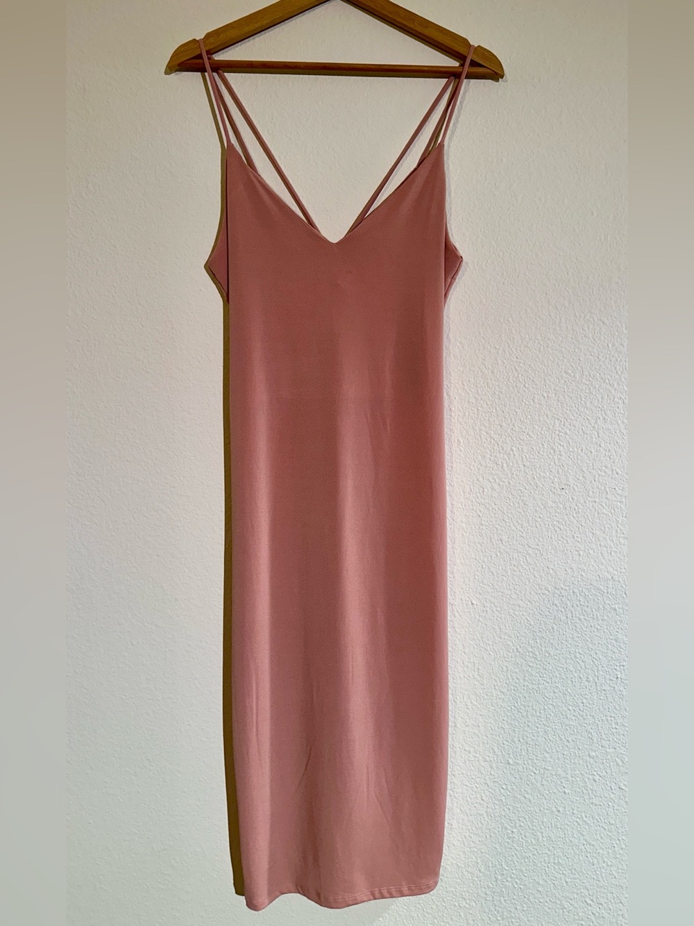 Forever 21 Mauve Strappy V-Neck Midi Slip Dress